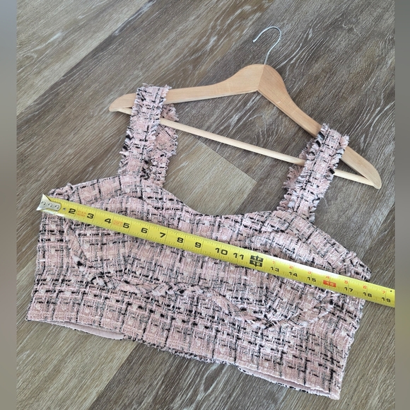 Wild Fable Tweed Boucle Tiny Tank Crop Top & Skort Set Pink NWT Skirt Spring - Picture 10 of 16